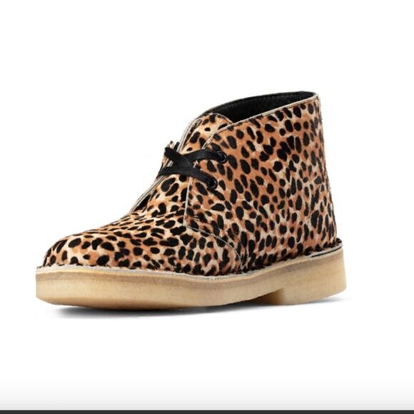 Leather Pony Hair ankle boots Cheetah print - Picture 1 of 13